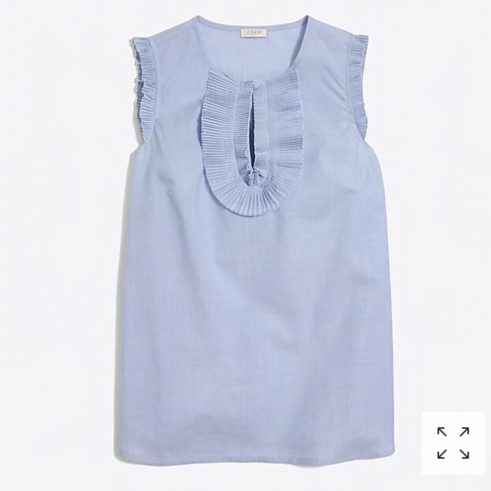 End-on-end ruffle-front tank top NWT sz 8 j-crew
